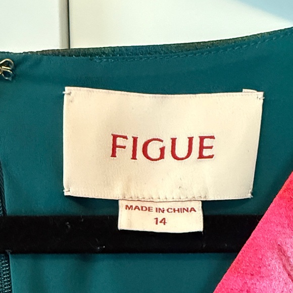 Figue Kyle Dress - Women's Long Sleeve Floral Dress - Green and Pink - Picture 4 of 9